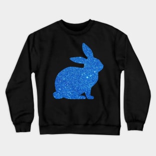 Blue Faux Glitter Easter Bunny Crewneck Sweatshirt